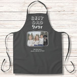 Best Dad Ever Grey Custom Photo Keepsake Apron<br><div class="desc">Best Dad Ever Grey Custom Photo Keepsake Apron. Make a personalised apron for the best dad ever. White modern typography on a dark grey background. Add your favourite photo and customise the text with your names. You can change any text on the apron. A lovely keepsake for a birthday, Christmas...</div>