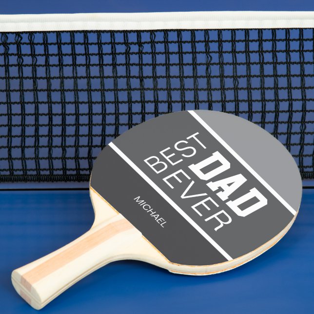 Best Dad Ever Grey Personalised Ping Pong Paddle (Insitu)