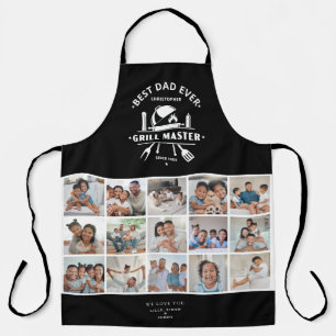 Best Dad Ever Grill Master 15 Photo Collage Grid Apron