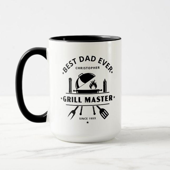 Best Dad Ever Grill Master | Custom Name Mug (Left)