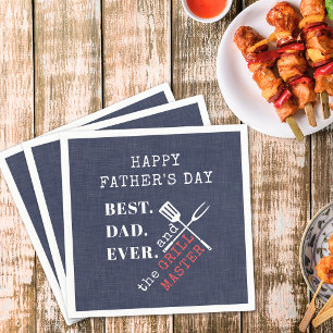  Best Dad Ever Grill Master Fathers Day Napkin