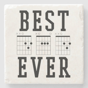 Best Dad Ever Guitar Chords   Father's day Gift  Stone Coaster