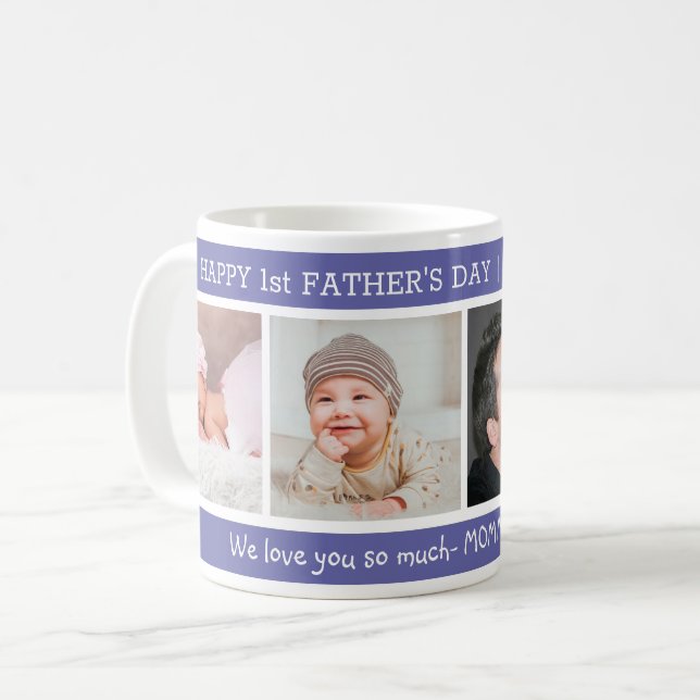 Best Dad Ever  Happy 1st Father's Day 4 Photo  Coffee Mug (Front Left)