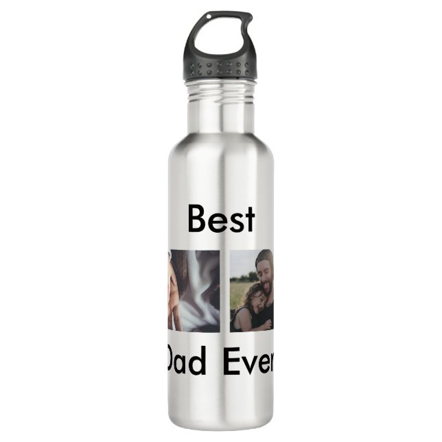 best dad ever happy father's day add your photo  710 ml water bottle (Front)