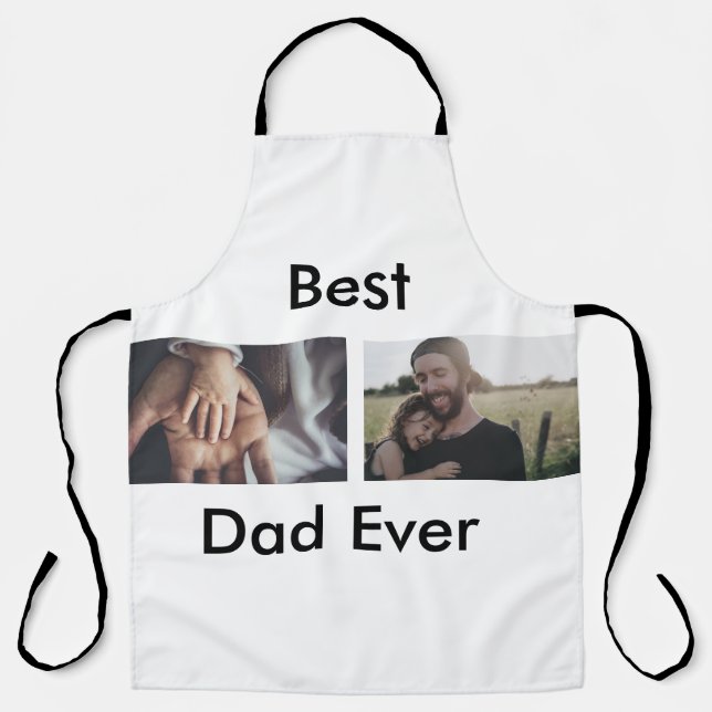 best dad ever happy father's day add your photo  apron (Front)