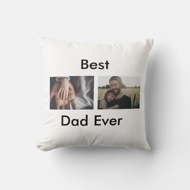 best dad ever happy father's day add your photo  cushion (Front)