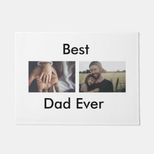 best dad ever happy father's day add your photo doormat