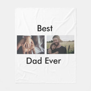 best dad ever happy father's day add your photo  fleece blanket