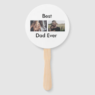 best dad ever happy father's day add your photo  hand fan