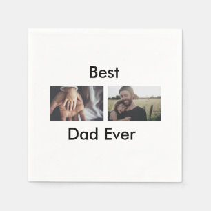 best dad ever happy father's day add your photo  napkin