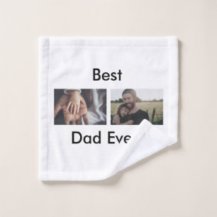 best dad ever happy father's day add your photo  wash cloth