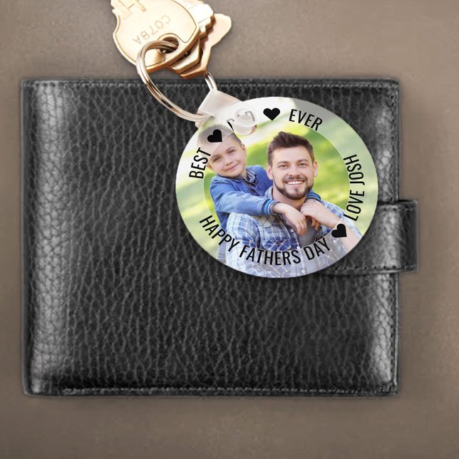 Best Dad Ever Happy Fathers Day Photo Personalised Key Ring (Creator Uploaded)