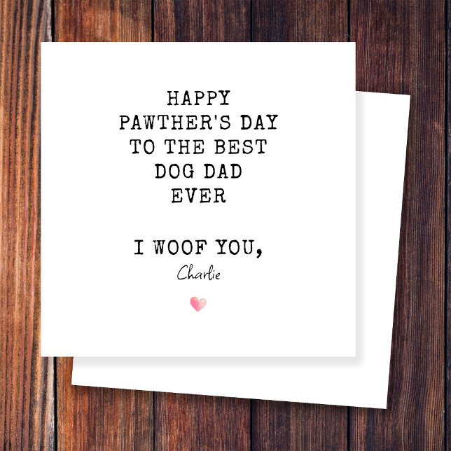 Best Dad Ever Happy Pawther's Day From Dog Card (Creator Uploaded)