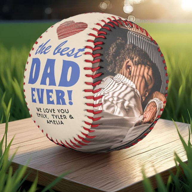 Best Dad Ever Heart Father`s Day 2 Photo  Baseball (Creator Uploaded)