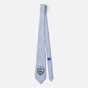 Best Dad Ever Heart Photo Minimalist Tie