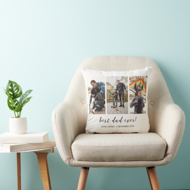 Best Dad Ever Keepsake Multi Photo Cushion (Chair)