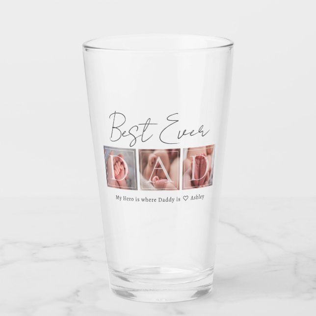 Best Dad Ever Keepsake Multi Photo Glass (Front)