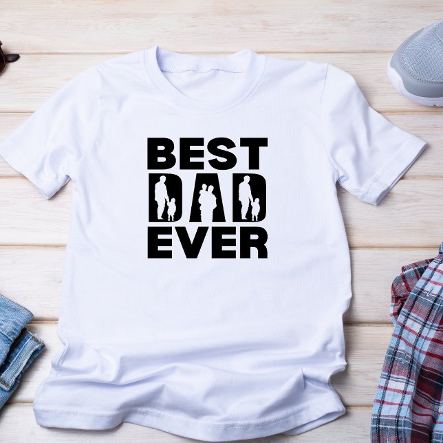  Best Dad Ever Kid Silhouette Gift T-Shirt (Creator Uploaded)