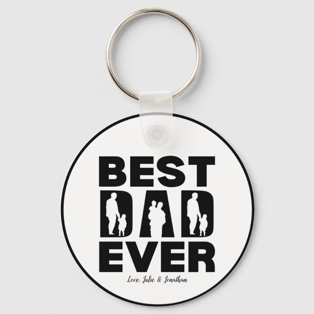  Best Dad Ever Kid Silhouette   Key Ring (Front)
