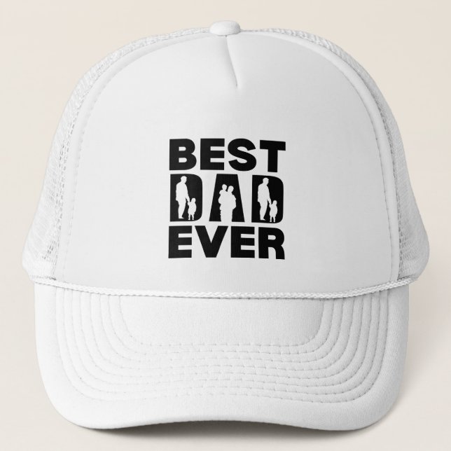  Best Dad Ever Kid Silhouette   Trucker Hat (Front)