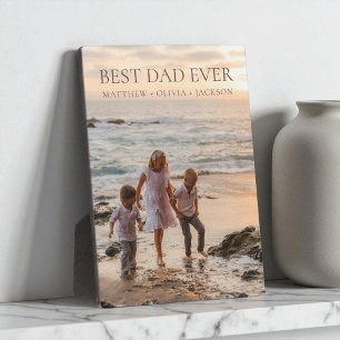 Best Dad Ever Kids Names Personalised Modern Photo Plaque