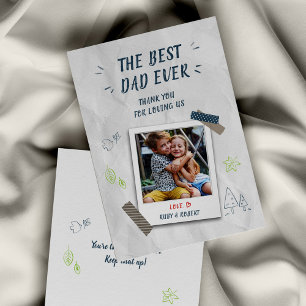 Best Dad Ever Kids Photo Custom Card