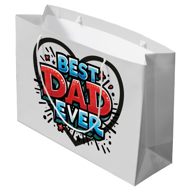 Best Dad Ever Large Gift Bag (Back Angled)