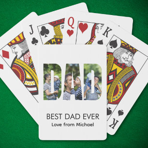 Best Dad Ever Letter Photo Playing Cards