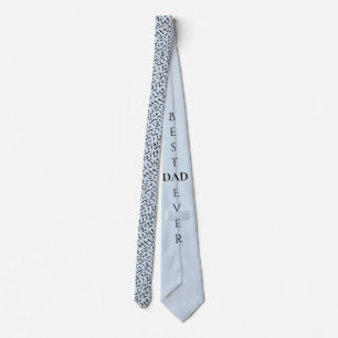 Best Dad Ever Light Blue and Black Lines Pattern  Tie