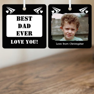 Best dad ever love you 1 photo white metal tree decoration