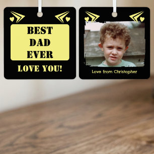 Best dad ever love you 1 photo yellow metal tree decoration