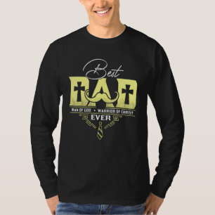 Best Dad Ever Man Of God Warrior Of Christ Retro T-Shirt