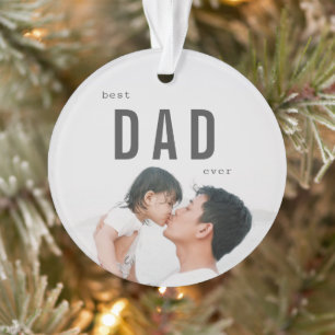 Best Dad Ever Minimalist Photo Ornament
