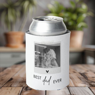 Best Dad Ever Minimalistic Photo Can Cooler