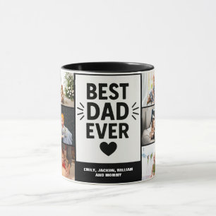 Best Dad Ever Modern 6 Photo Collage  Mug