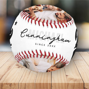 Best Dad Ever Modern Athletic 3 Photo Father's Day Baseball