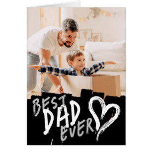 Best Dad Ever Modern Black and Grey Grunge