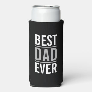 Best Dad Ever Modern Black Can Cooler