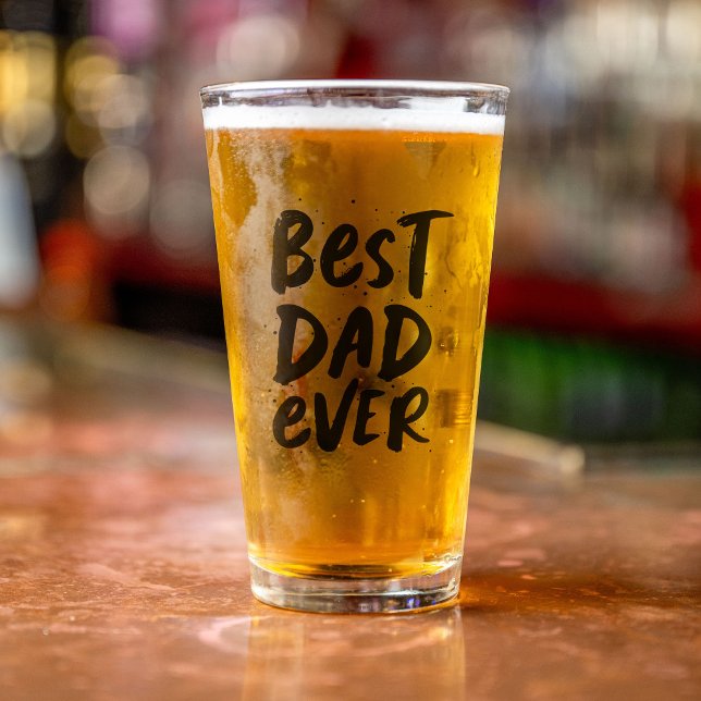 Best dad ever modern black Father's Day gift Glass (Creator Uploaded)