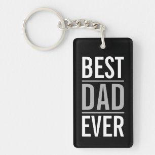 Best Dad Ever Modern Black Key Ring