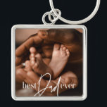 Best Dad Ever Modern Classic Simple Elegant Photo Key Ring<br><div class="desc">This simple and modern design is composed of serif and cursive typography and add a custom photo</div>