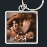Best Dad Ever Modern Classic Simple Elegant Photo Key Ring<br><div class="desc">This simple and modern design is composed of serif and cursive typography and add a custom photo</div>