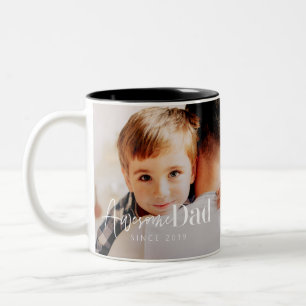 Best Dad Ever Modern Classic Simple Elegant Photo Two-Tone Coffee Mug