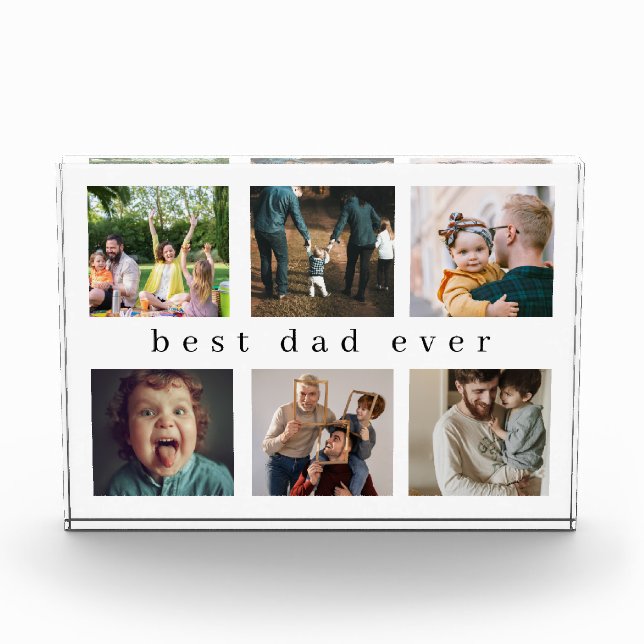Best Dad Ever | Modern Collage Photo Block (Front)