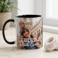 Best Dad Ever Modern Cool Stitch Custom Photo