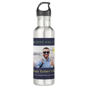 Best dad ever modern custom photo father  710 ml water bottle