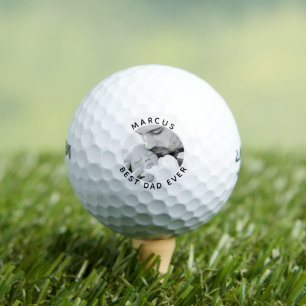 Best Dad Ever Modern Father`s Day Photo Golf Balls