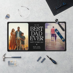Best Dad Ever Modern Father's Day 2 Photo Desk Mat