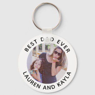 Best Dad Ever Modern Minimal Photo Father Cool Key Ring