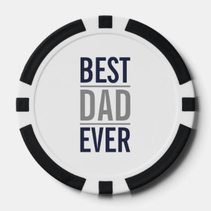 Best Dad Ever Modern Minimalist Poker Chips